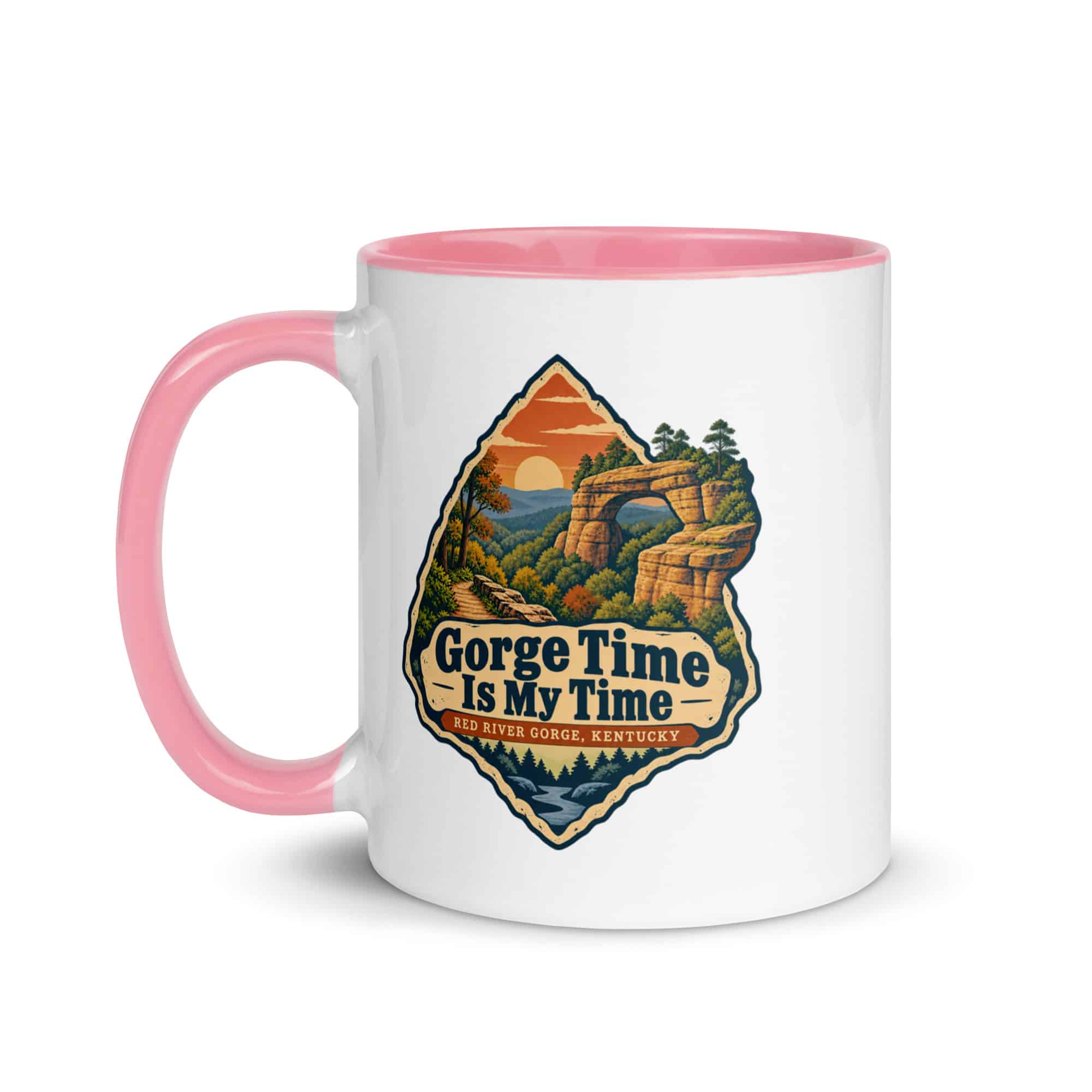 Red River Gorge Color Inside Coffee Mug: Gorge Time Is My Time, Scenic Shield Badge