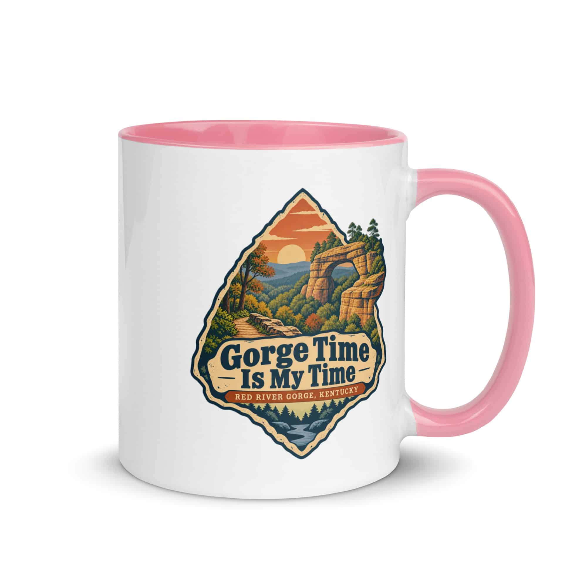 Red River Gorge Color Inside Coffee Mug: Gorge Time Is My Time, Scenic Shield Badge