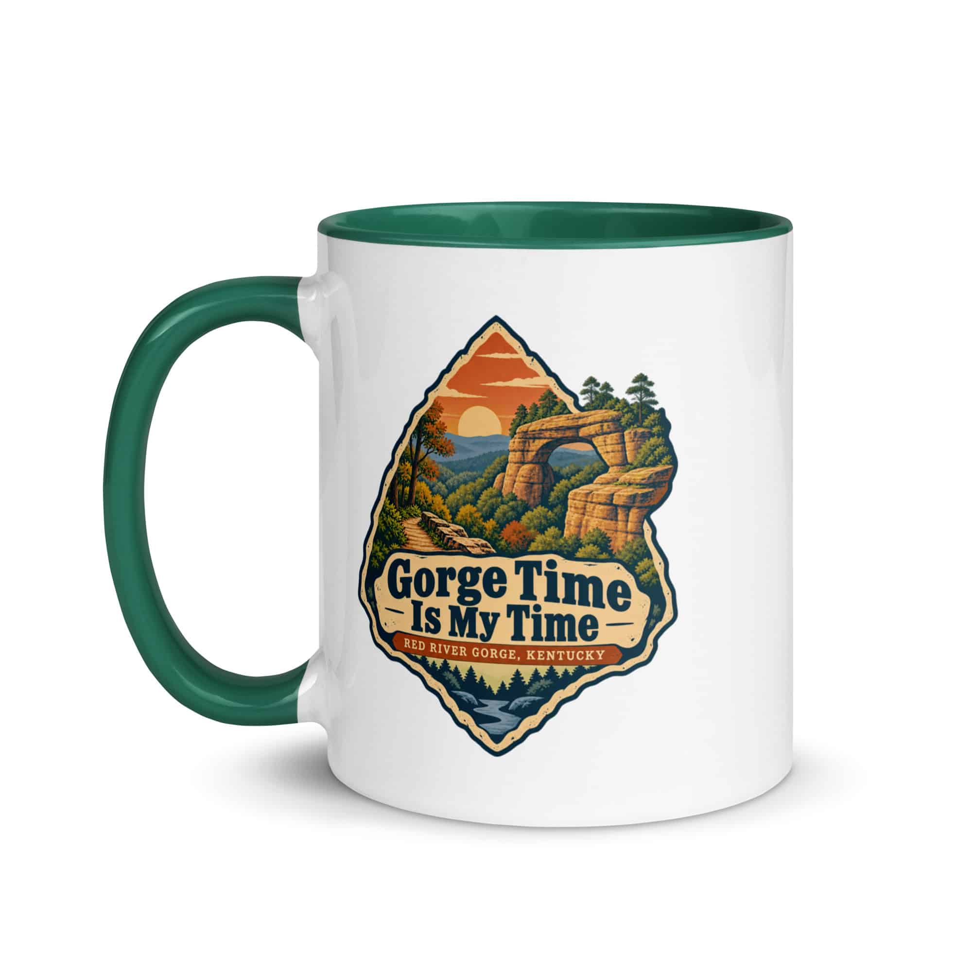 Red River Gorge Color Inside Coffee Mug: Gorge Time Is My Time, Scenic Shield Badge