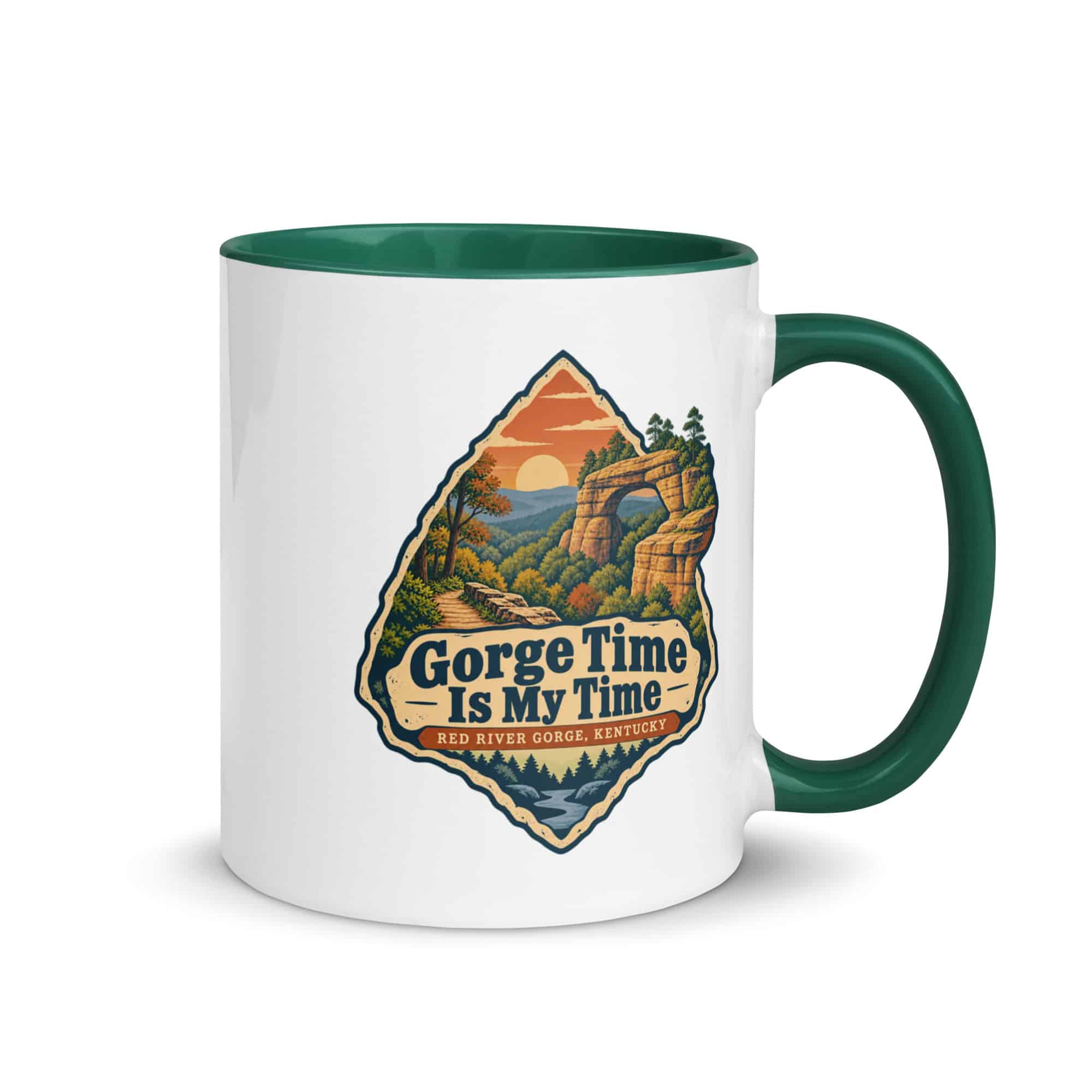 Red River Gorge Color Inside Coffee Mug: Gorge Time Is My Time, Scenic Shield Badge