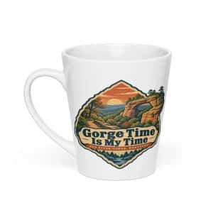 Red River Gorge Latte Mug: Gorge Time Is My Time, Scenic Shield Badge - 12 oz - Main