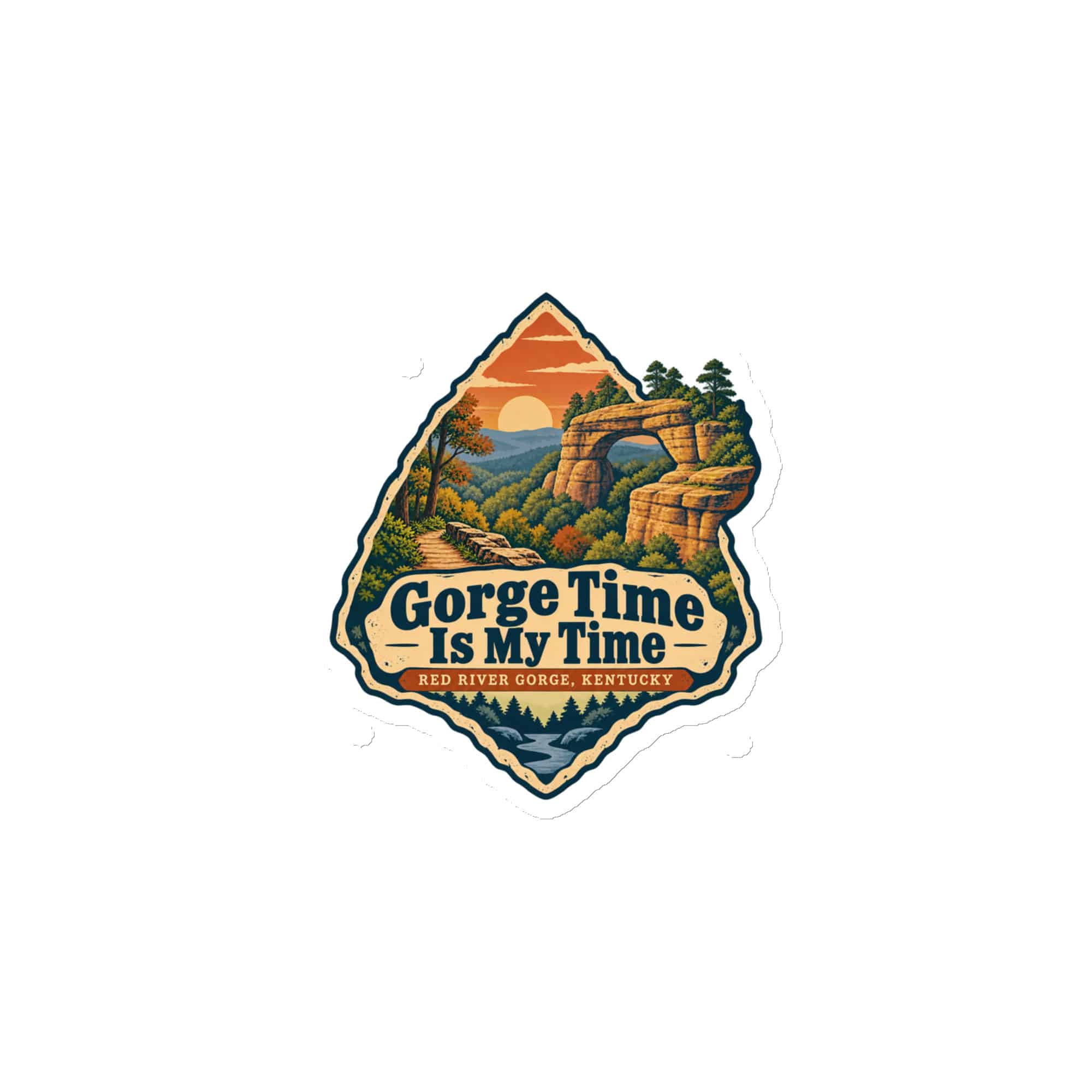 Red River Gorge Die-Cut Magnet: Gorge Time Is My Time, Scenic Shield Badge