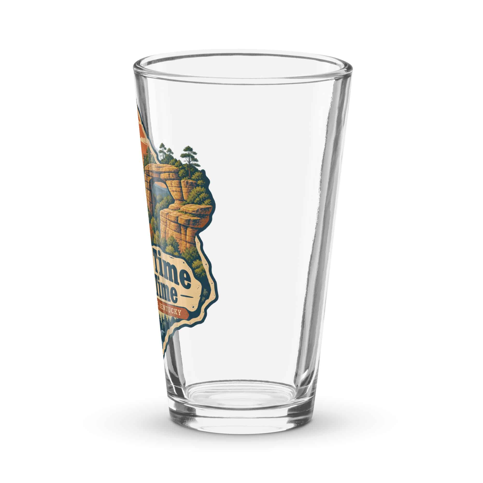 Red River Gorge Pint Glass: Gorge Time Is My Time, Scenic Shield Badge