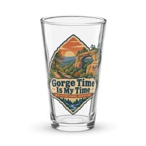 Red River Gorge Pint Glass: Gorge Time Is My Time, Scenic Shield Badge - 16 oz - Main