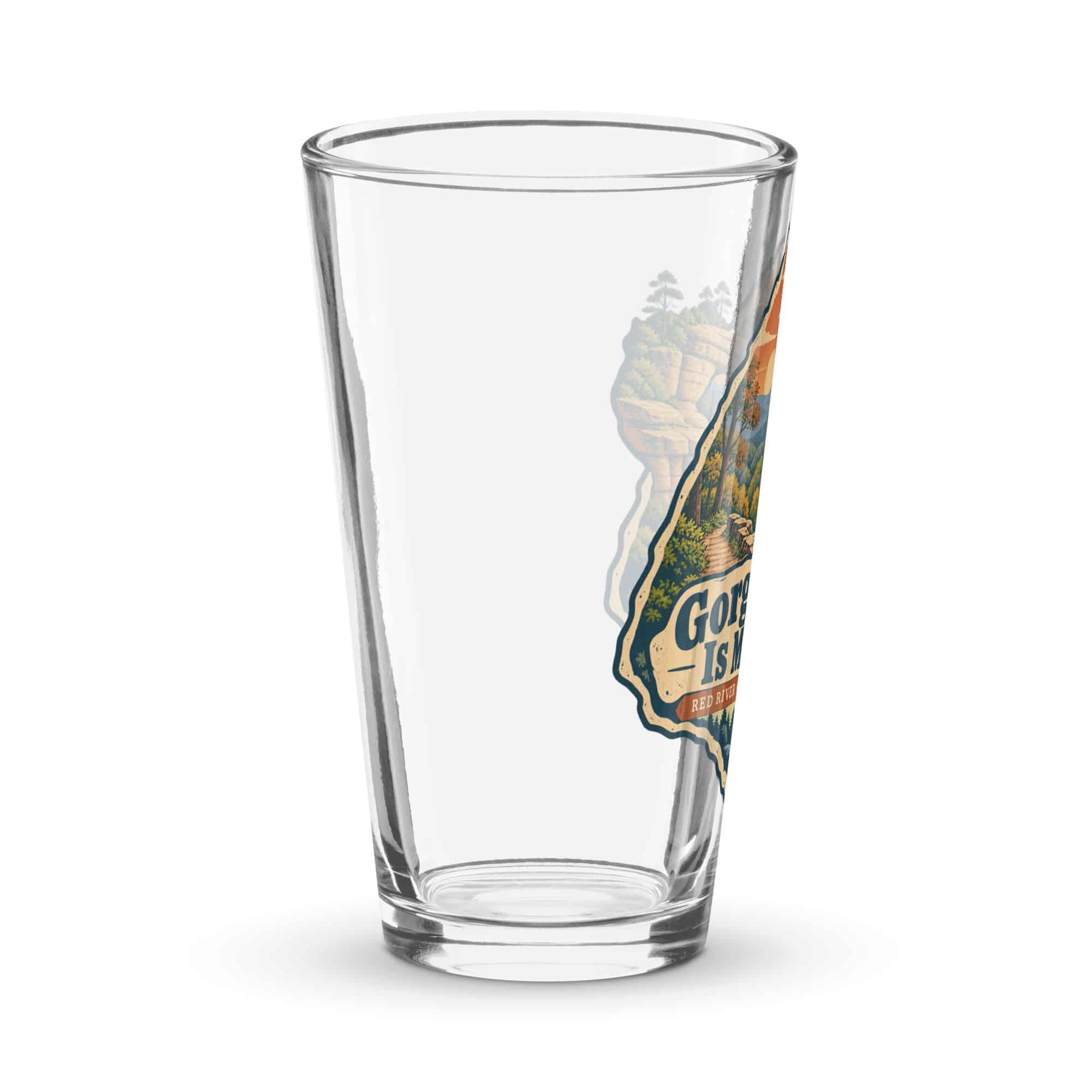 Red River Gorge Pint Glass: Gorge Time Is My Time, Scenic Shield Badge