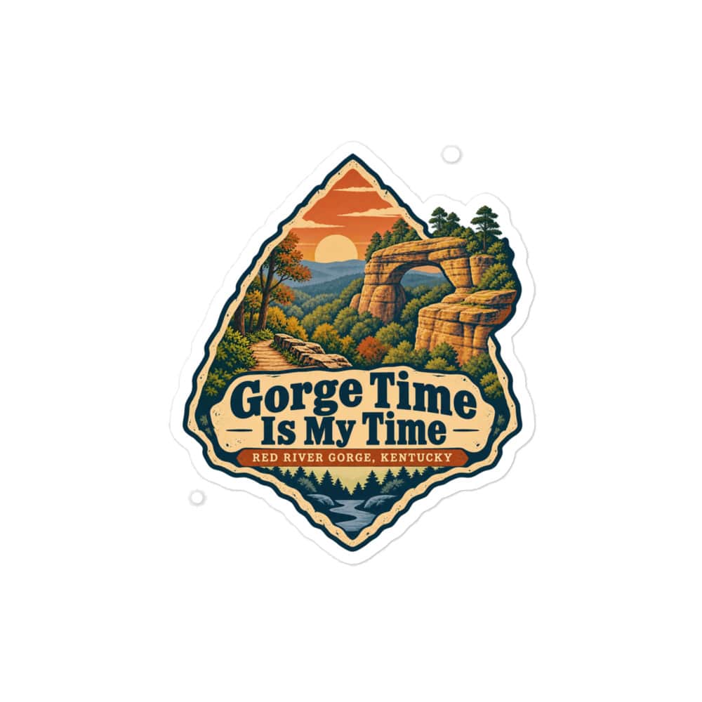 Red River Gorge Vinyl Sticker: Gorge Time Is My Time, Scenic Shield Badge