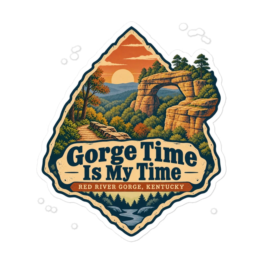 Red River Gorge Vinyl Sticker: Gorge Time Is My Time, Scenic Shield Badge