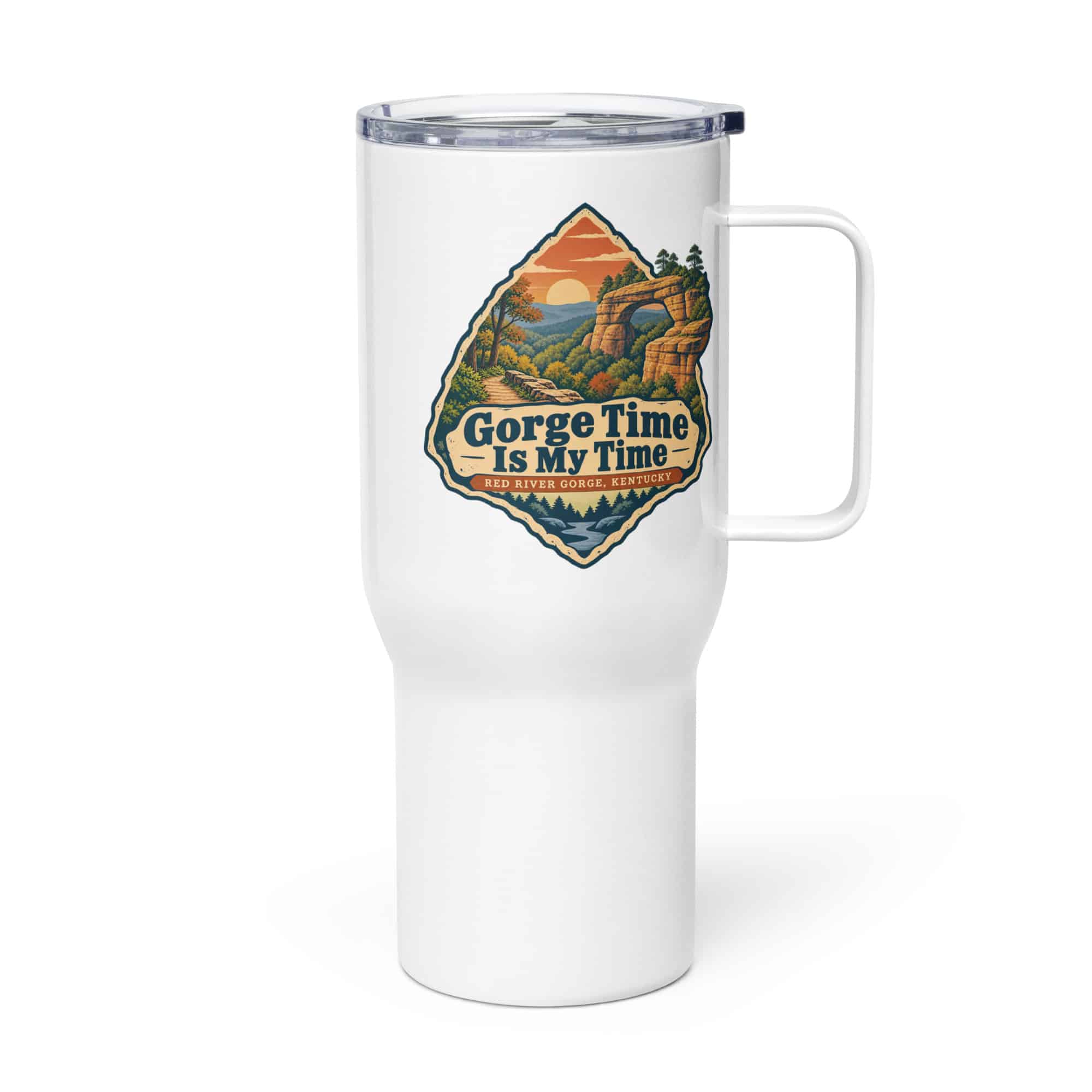 Red River Gorge Travel Mug: Gorge Time Is My Time, Scenic Shield Badge