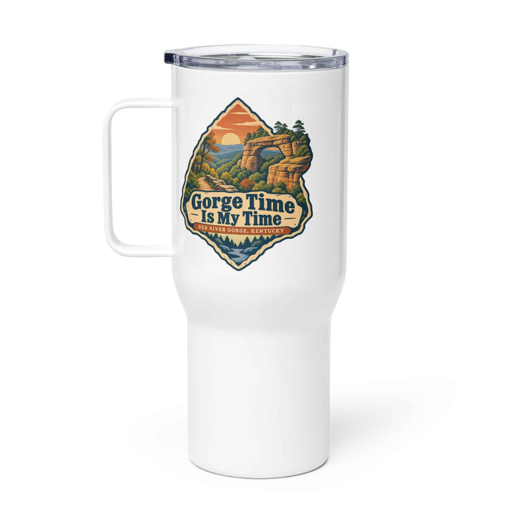 Red River Gorge Travel Mug: Gorge Time Is My Time, Scenic Shield Badge