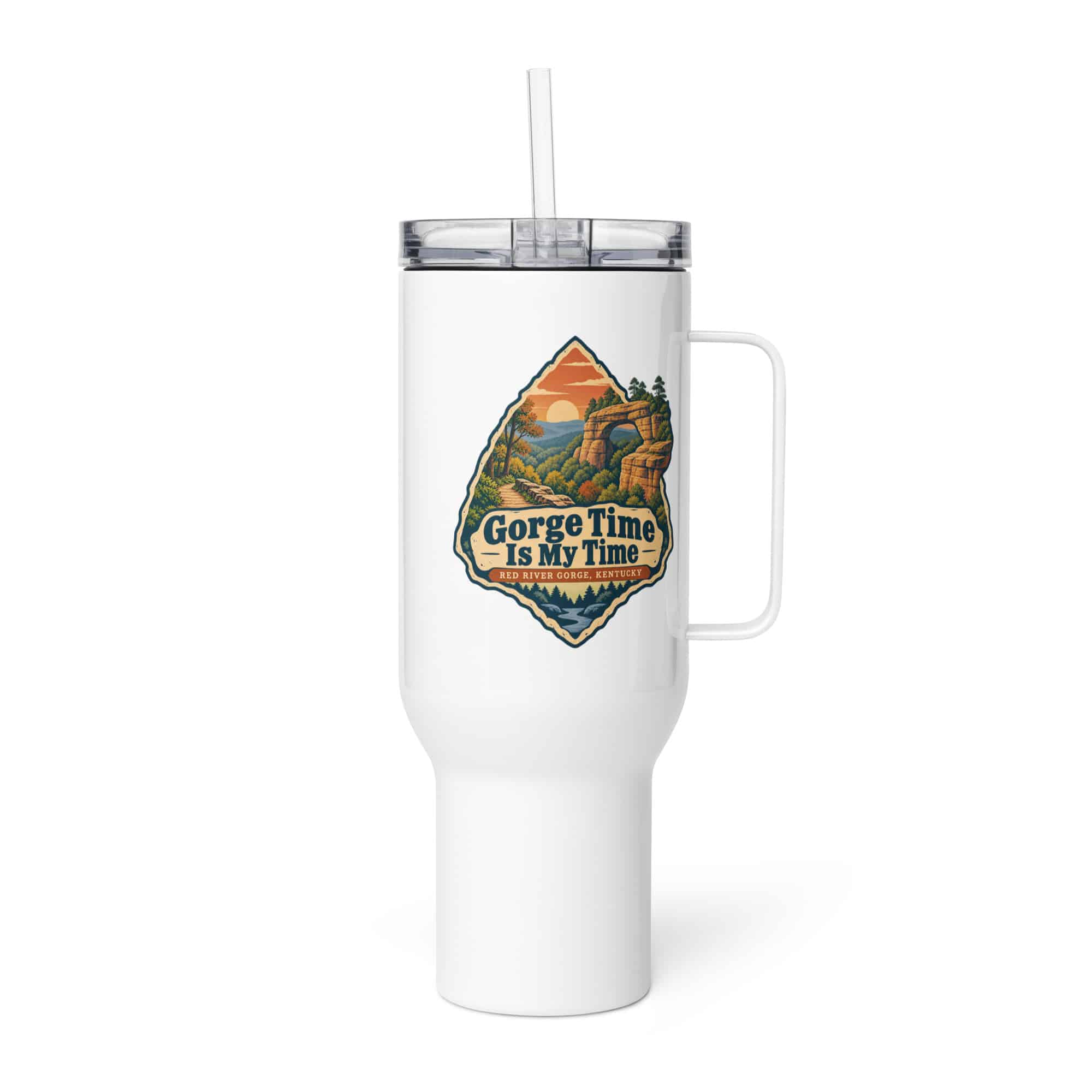 Red River Gorge Travel Mug: Gorge Time Is My Time, Scenic Shield Badge
