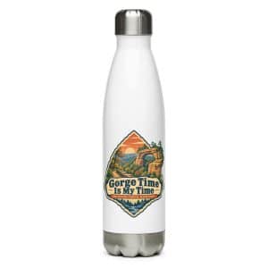 Red River Gorge Stainless Steel Water Bottle: Gorge Time Is My Time, Scenic Shield Badge - 17 oz - Main