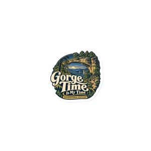 Red River Gorge Die-Cut Magnet: Gorge Time Is My Time, Woodland Scenic Lettering - 3″×3″ - Main