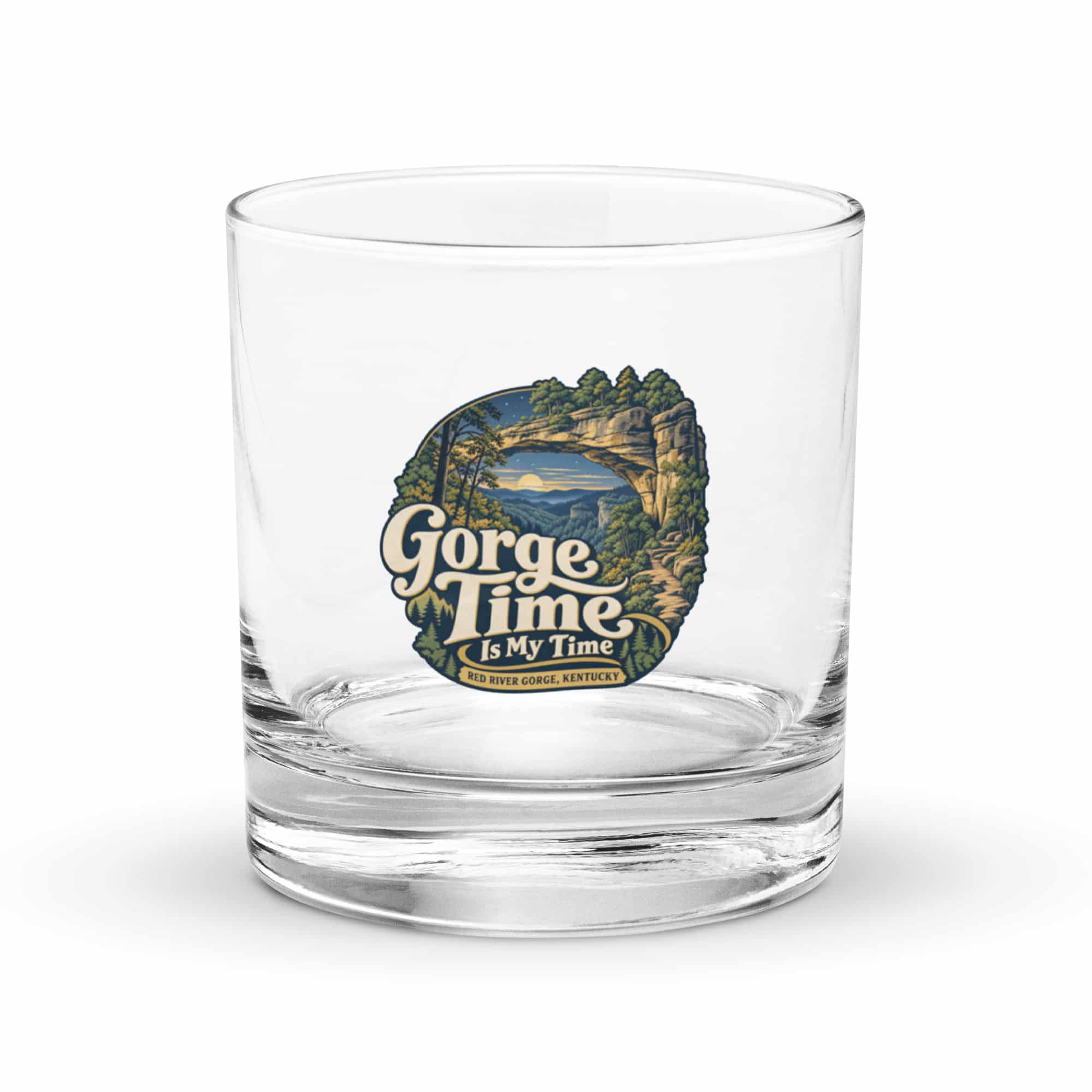 Red River Gorge Rocks Glass: Gorge Time Is My Time, Woodland Scenic Lettering