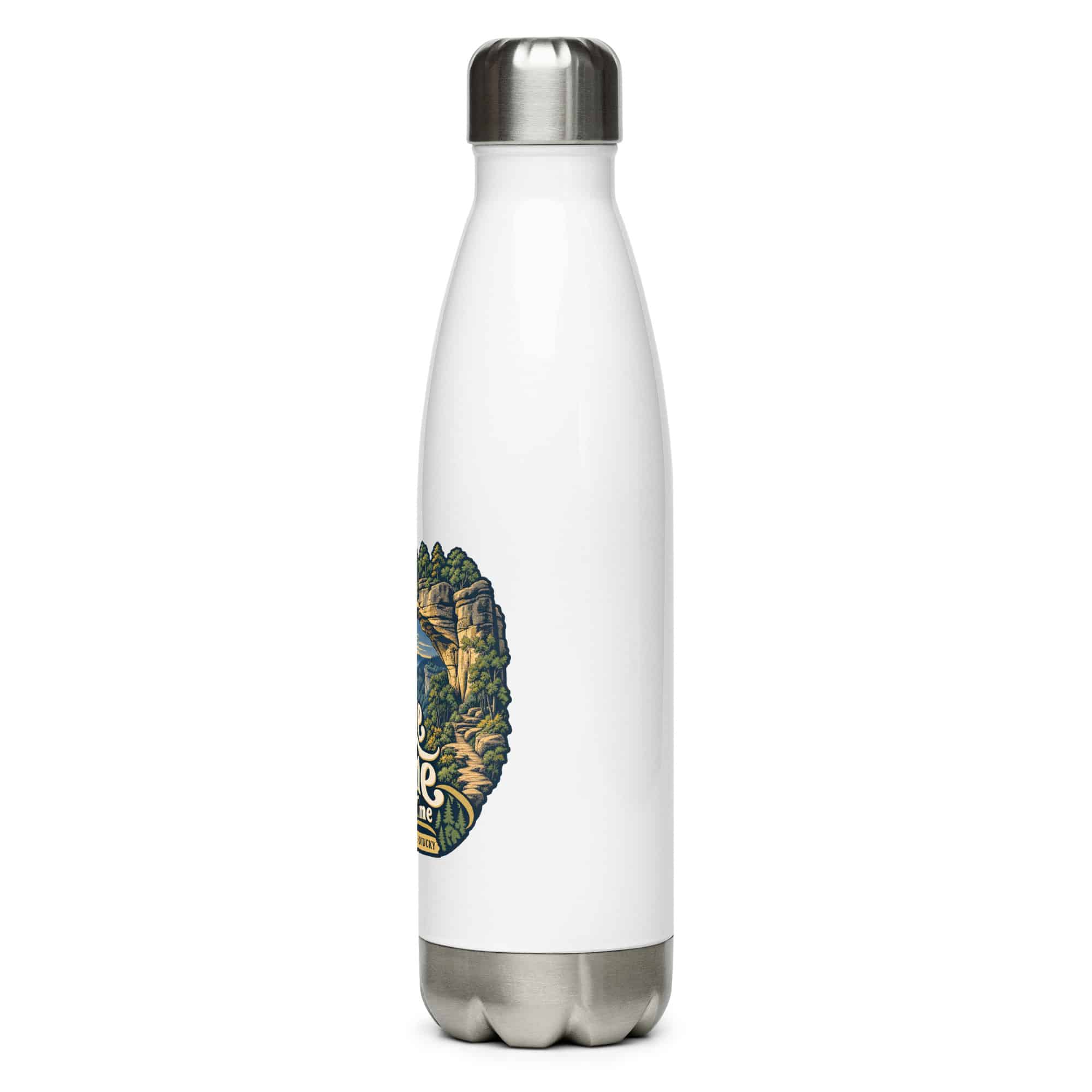 Red River Gorge Stainless Steel Water Bottle: Gorge Time Is My Time, Woodland Scenic Lettering