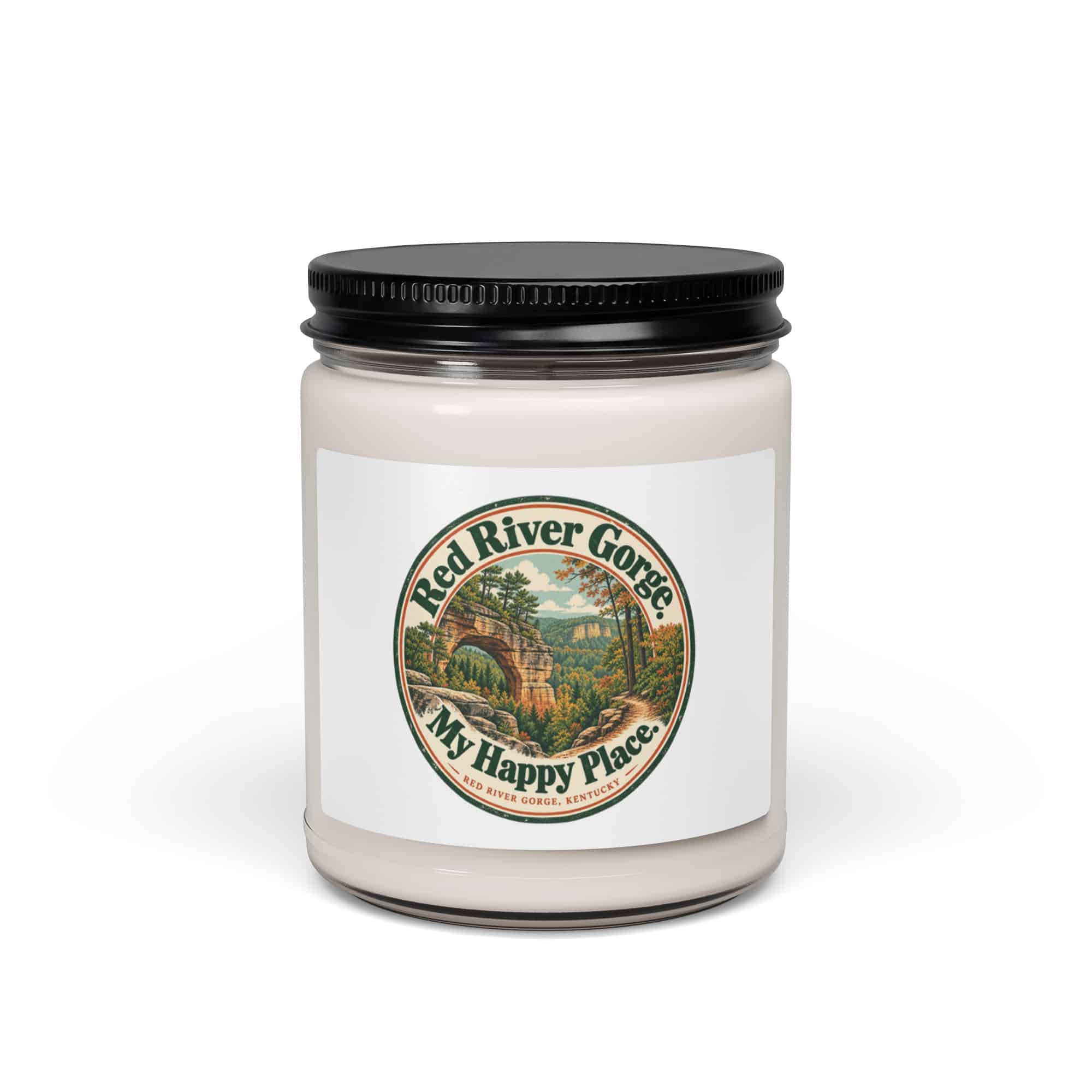 Red River Gorge Soy Wax Candle: Red River Gorge. My Happy Place, Vintage Round Badge