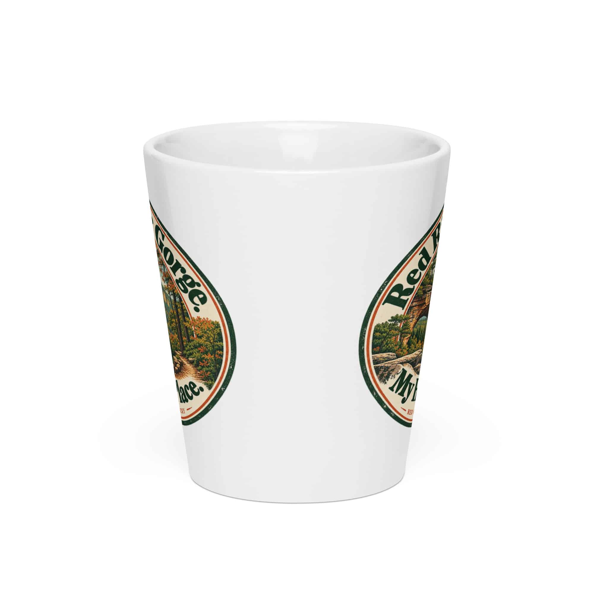 Red River Gorge Latte Mug: Red River Gorge. My Happy Place, Vintage Round Badge