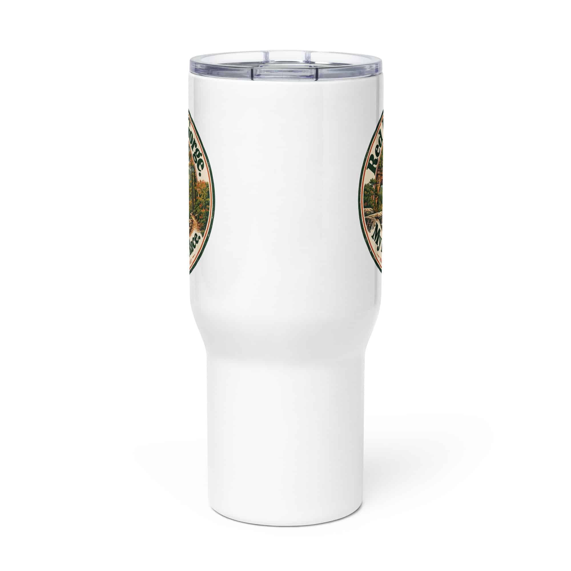 Red River Gorge Travel Mug: Red River Gorge. My Happy Place, Vintage Round Badge