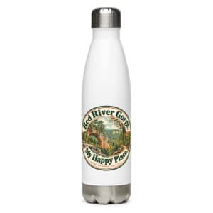 Red River Gorge Stainless Steel Water Bottle: Red River Gorge. My Happy Place, Vintage Round Badge - 17 oz - Main
