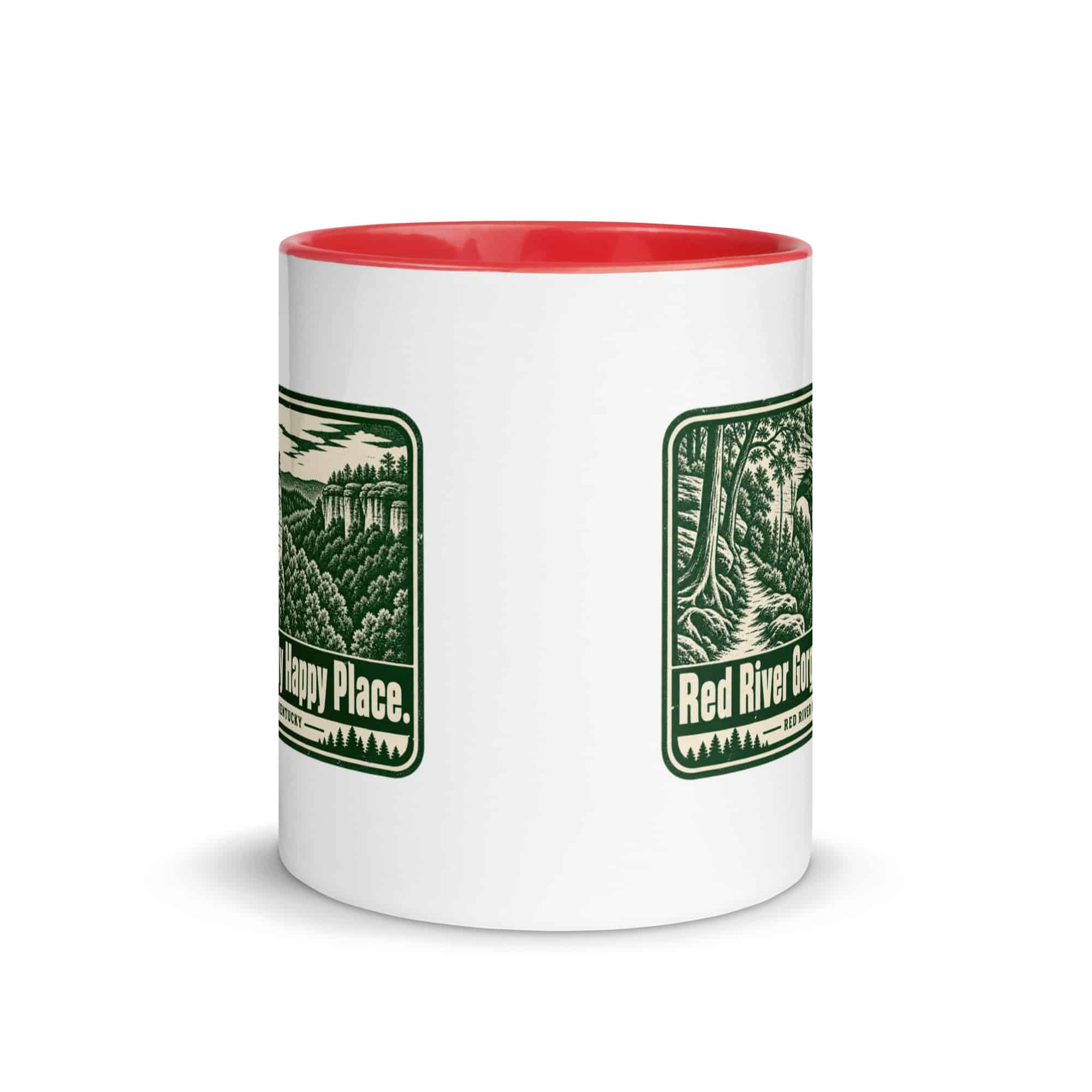 Red River Gorge Color Inside Coffee Mug: Red River Gorge. My Happy Place, Forest Ink Stamp