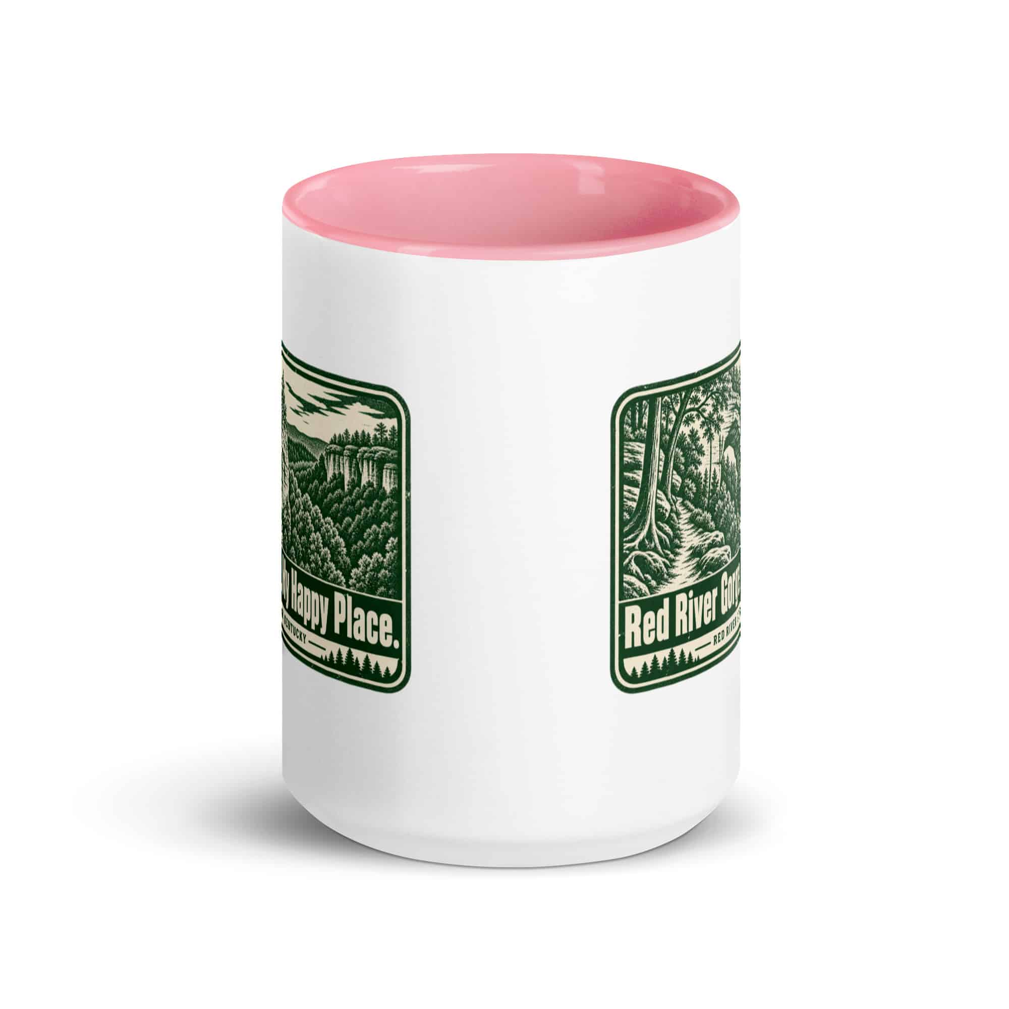 Red River Gorge Color Inside Coffee Mug: Red River Gorge. My Happy Place, Forest Ink Stamp