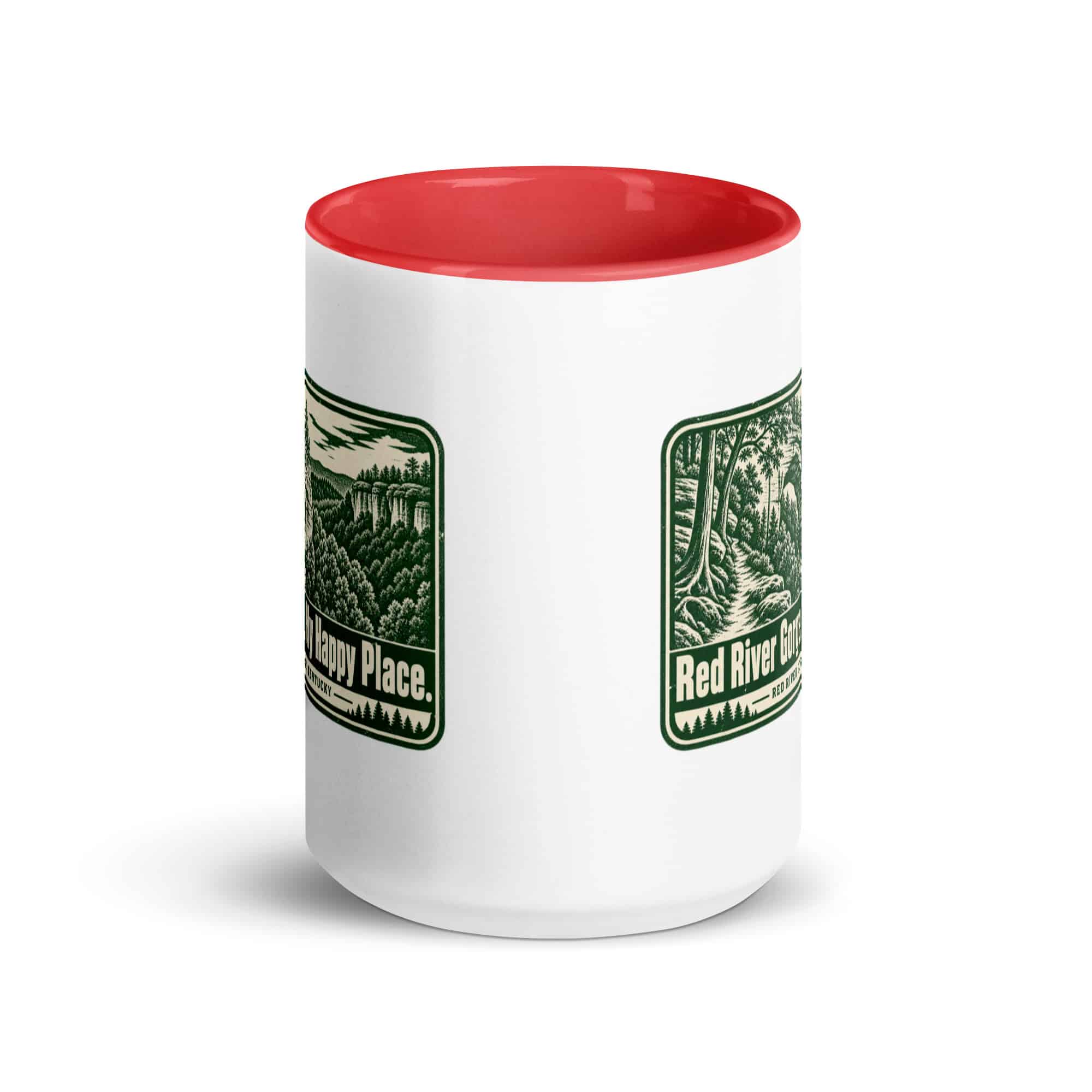 Red River Gorge Color Inside Coffee Mug: Red River Gorge. My Happy Place, Forest Ink Stamp