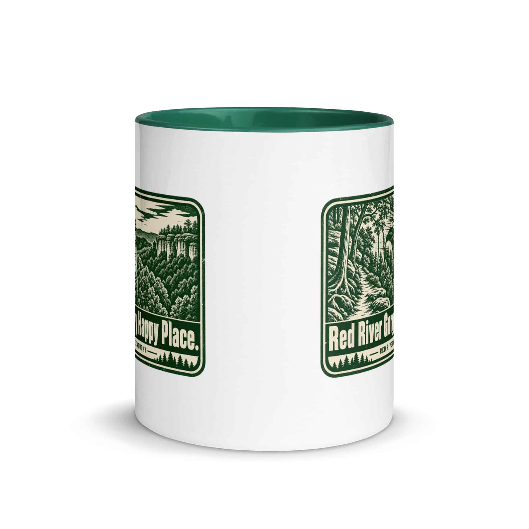 Red River Gorge Color Inside Coffee Mug: Red River Gorge. My Happy Place, Forest Ink Stamp