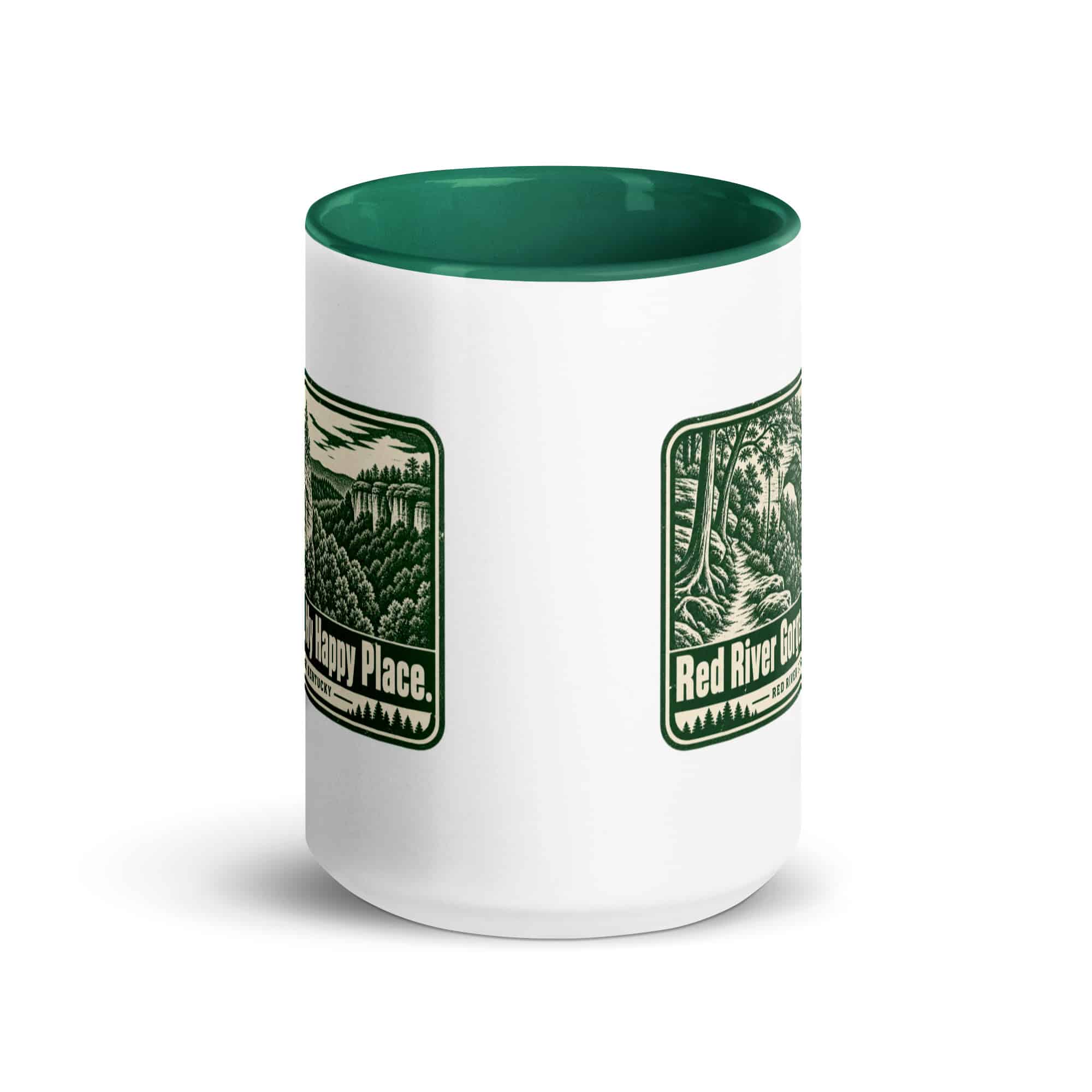 Red River Gorge Color Inside Coffee Mug: Red River Gorge. My Happy Place, Forest Ink Stamp