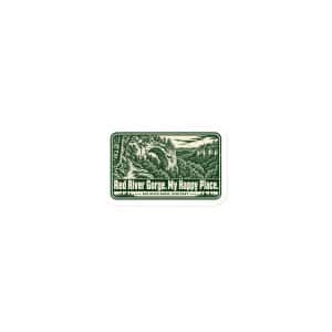 Red River Gorge Die-Cut Magnet: Red River Gorge. My Happy Place, Forest Ink Stamp - 3″×3″ - Main
