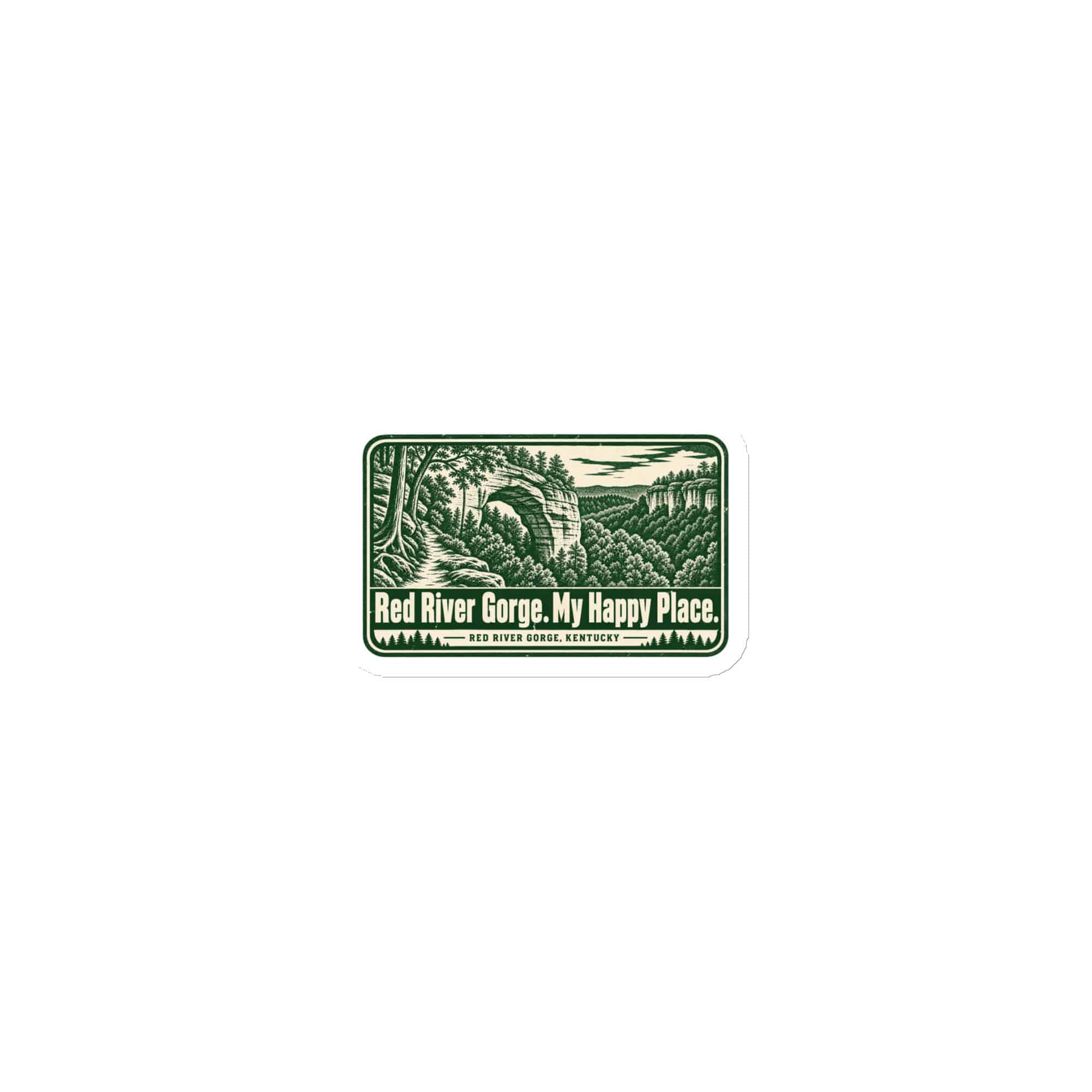 Red River Gorge Die-Cut Magnet: Red River Gorge. My Happy Place, Forest Ink Stamp