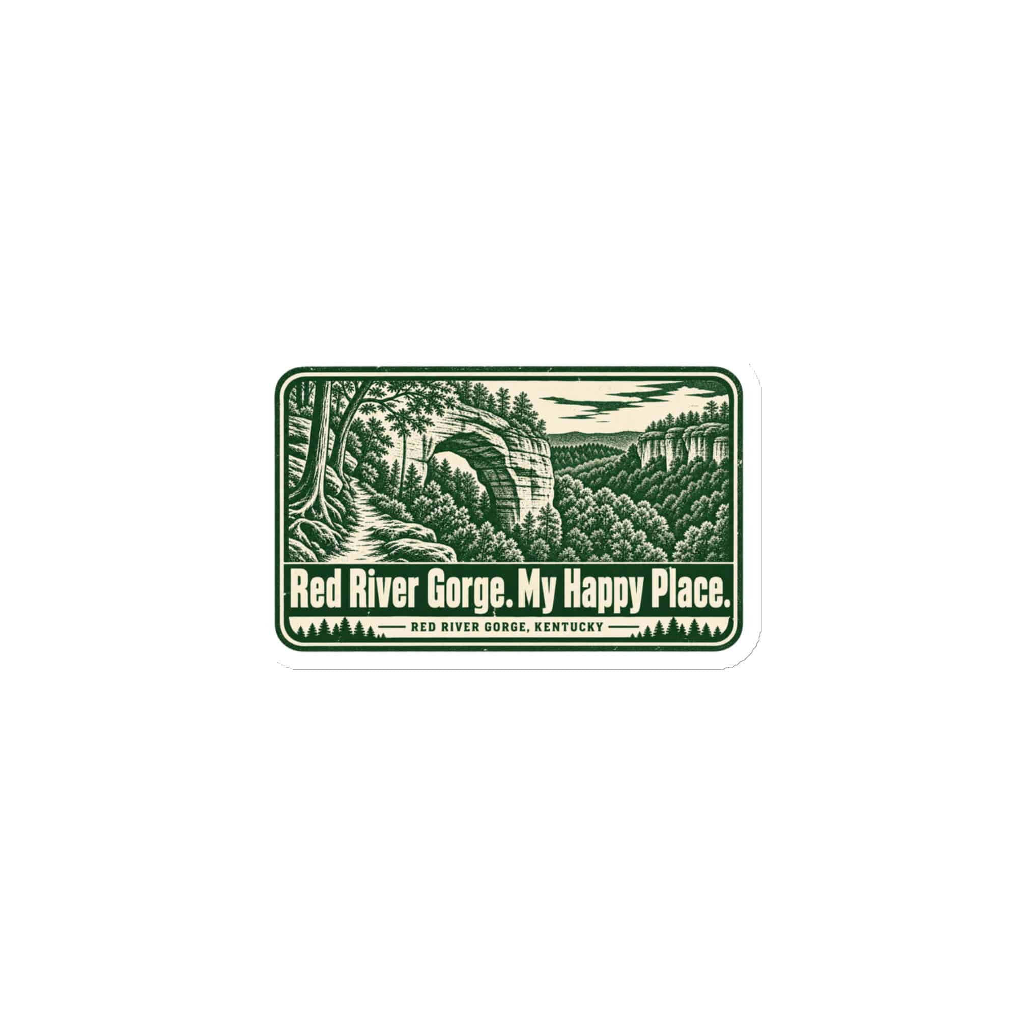 Red River Gorge Die-Cut Magnet: Red River Gorge. My Happy Place, Forest Ink Stamp