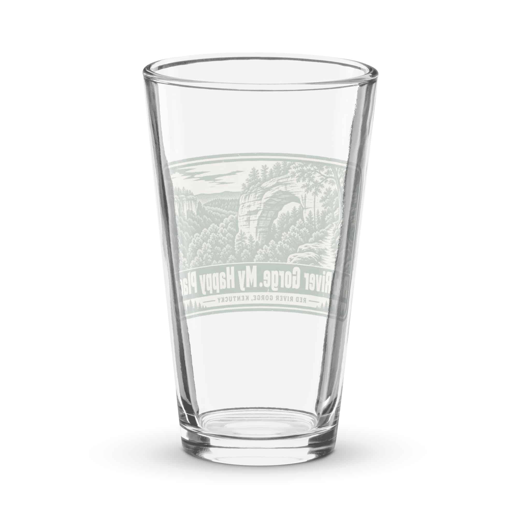 Red River Gorge Pint Glass: Red River Gorge. My Happy Place, Forest Ink Stamp