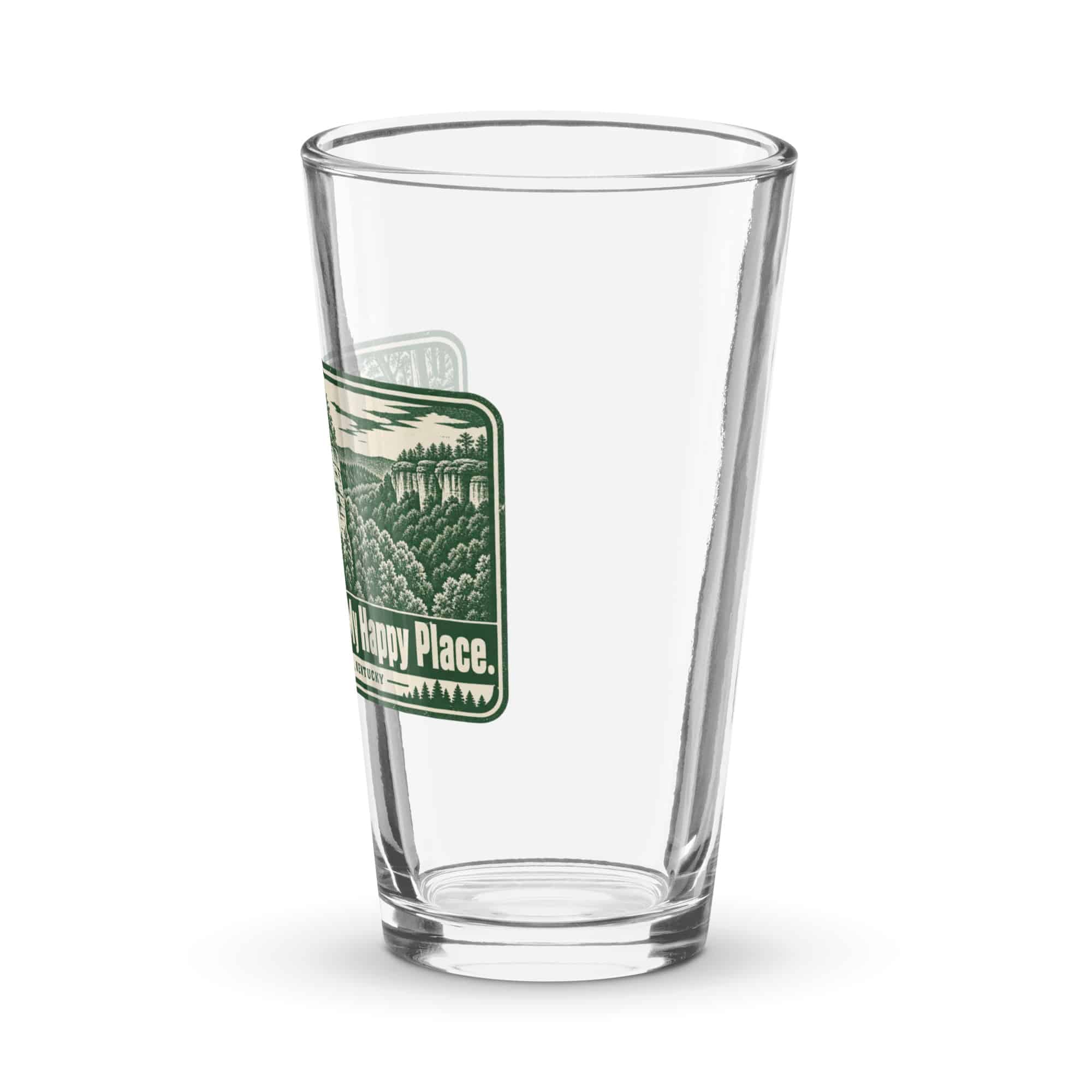 Red River Gorge Pint Glass: Red River Gorge. My Happy Place, Forest Ink Stamp