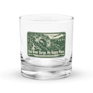 Red River Gorge Rocks Glass: Red River Gorge. My Happy Place, Forest Ink Stamp - 10.5 oz - Main