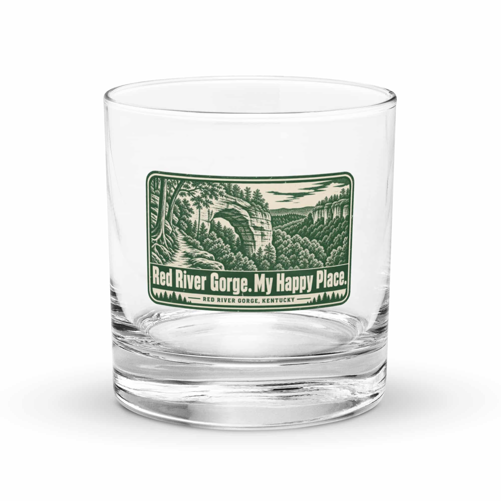 Red River Gorge Rocks Glass: Red River Gorge. My Happy Place, Forest Ink Stamp