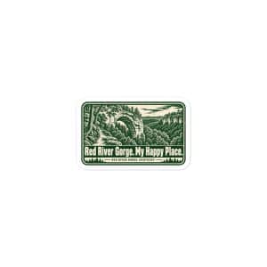 Red River Gorge Vinyl Sticker: Red River Gorge. My Happy Place, Forest Ink Stamp - 3″×3″ - Main