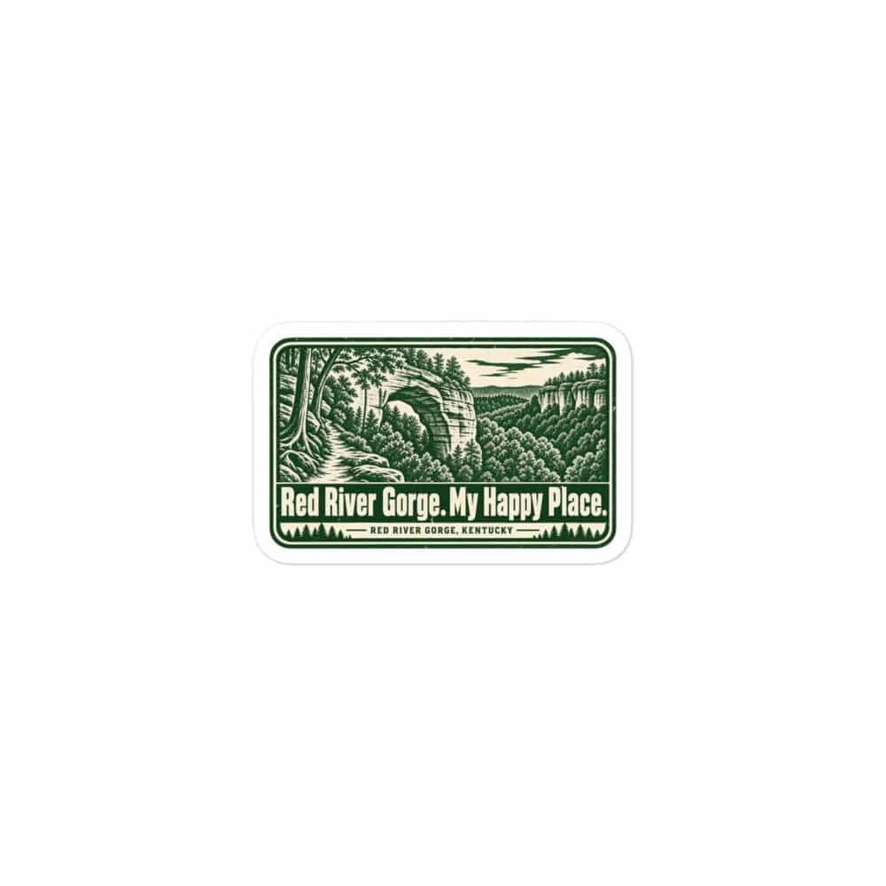 Red River Gorge Vinyl Sticker: Red River Gorge. My Happy Place, Forest Ink Stamp