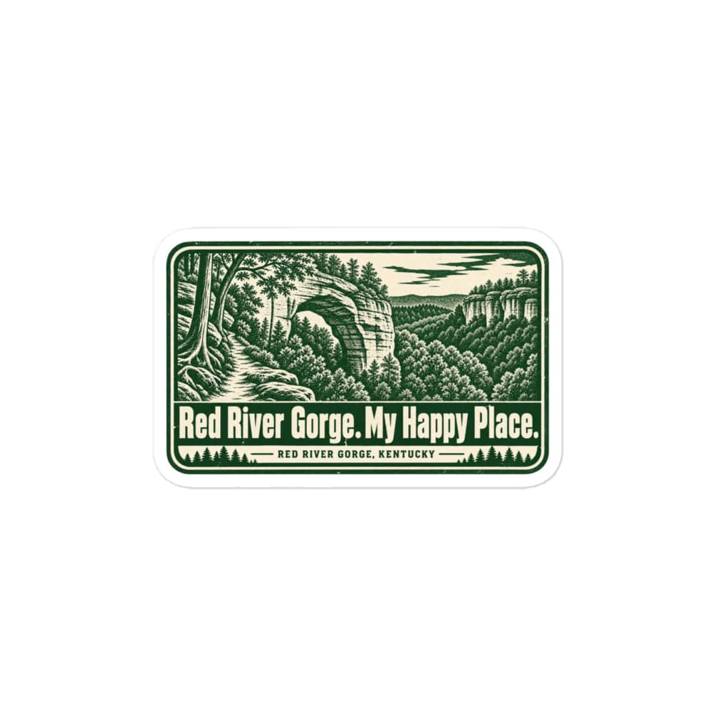 Red River Gorge Vinyl Sticker: Red River Gorge. My Happy Place, Forest Ink Stamp