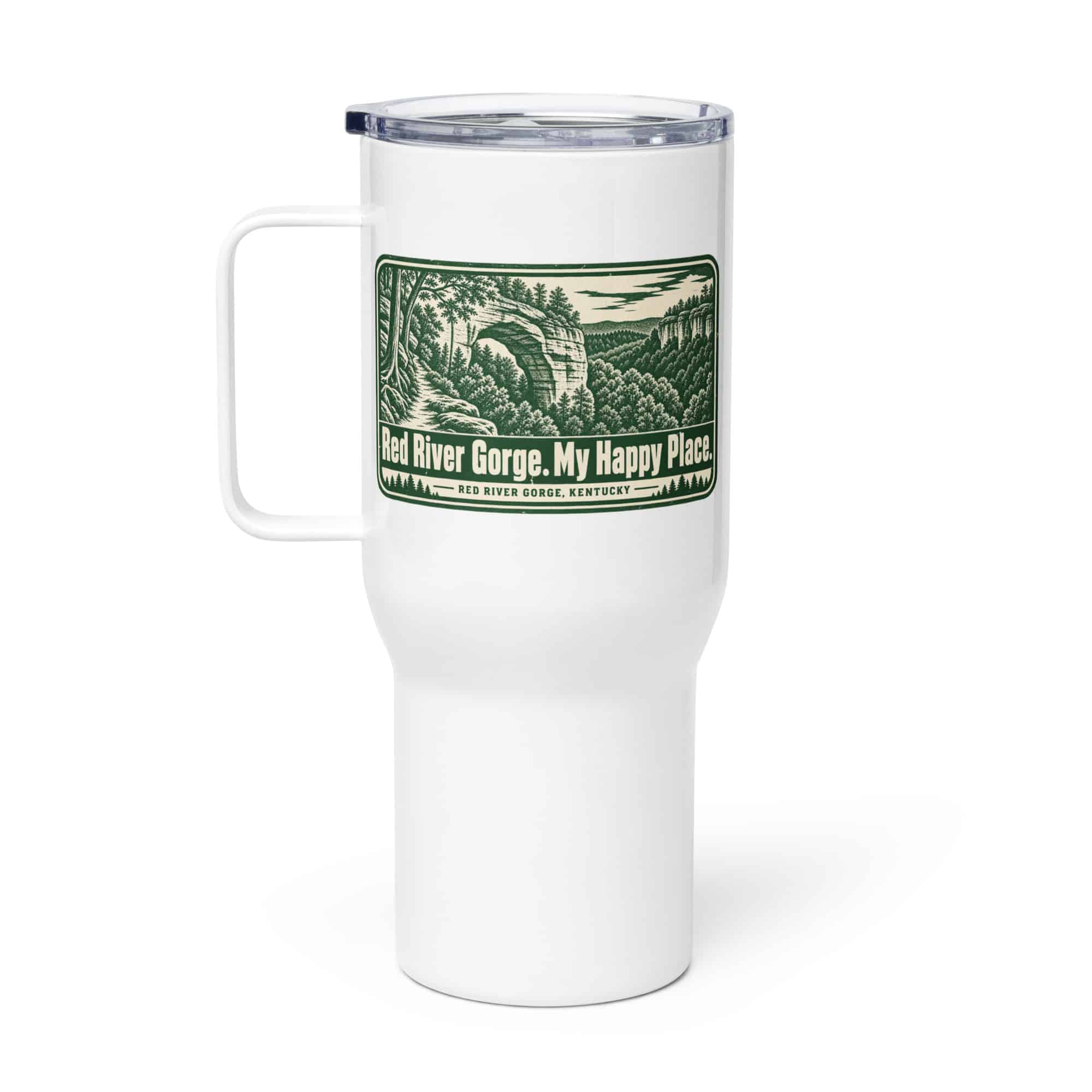Red River Gorge Travel Mug: Red River Gorge. My Happy Place, Forest Ink Stamp