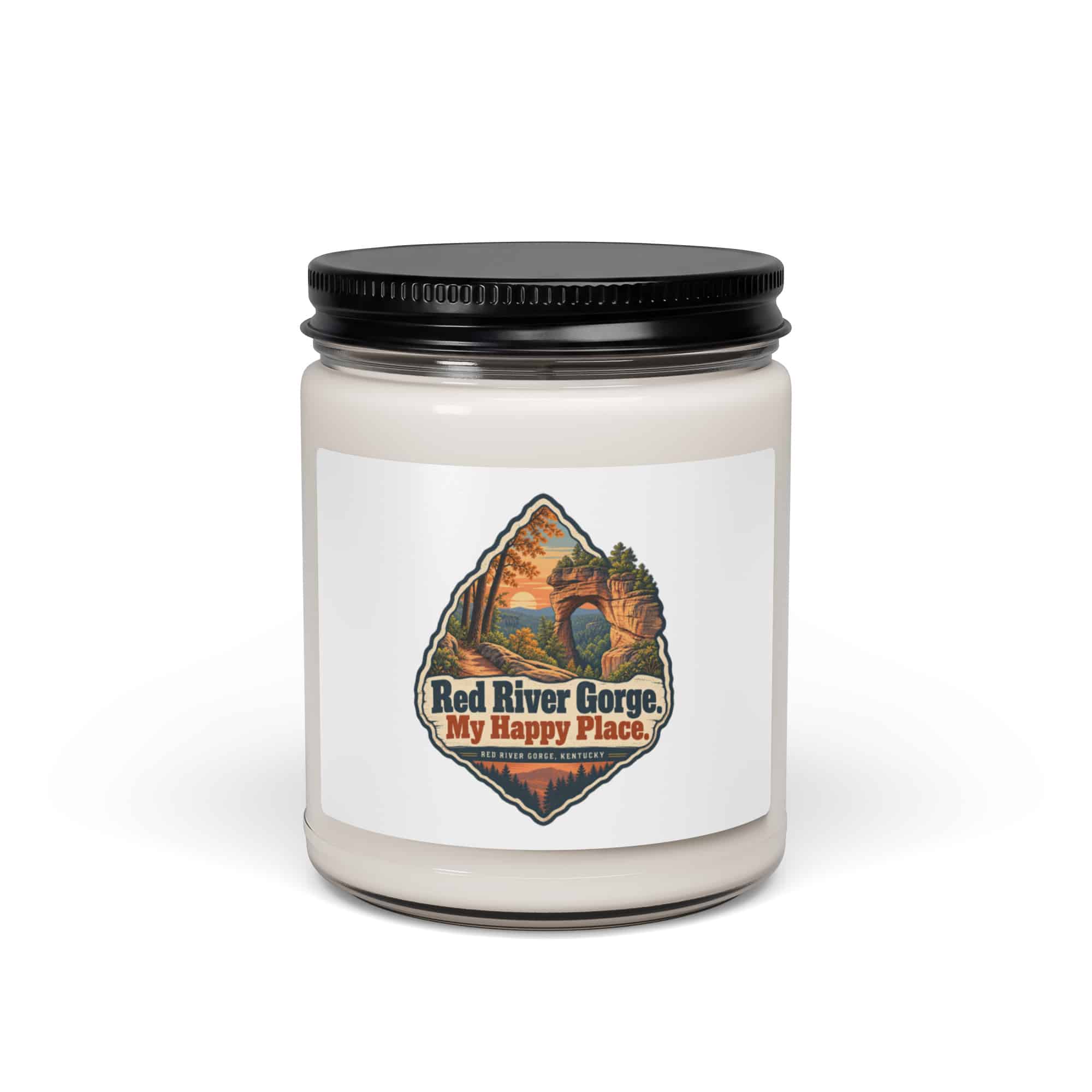 Red River Gorge Soy Wax Candle: Red River Gorge. My Happy Place, Scenic Shield Badge