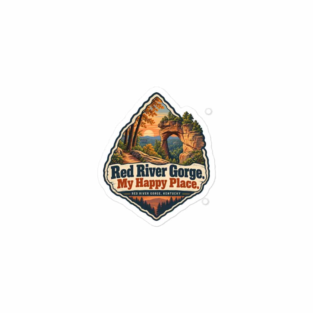 Red River Gorge Vinyl Sticker: Red River Gorge. My Happy Place, Scenic Shield Badge