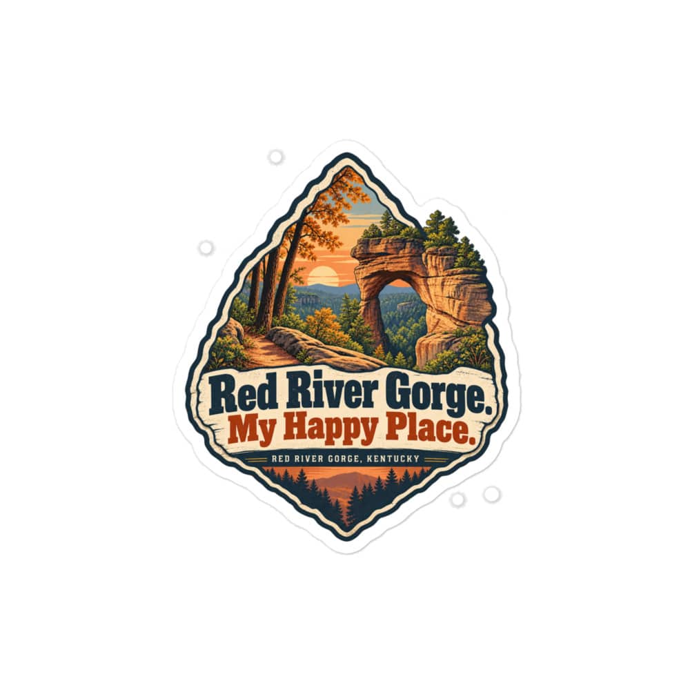 Red River Gorge Vinyl Sticker: Red River Gorge. My Happy Place, Scenic Shield Badge
