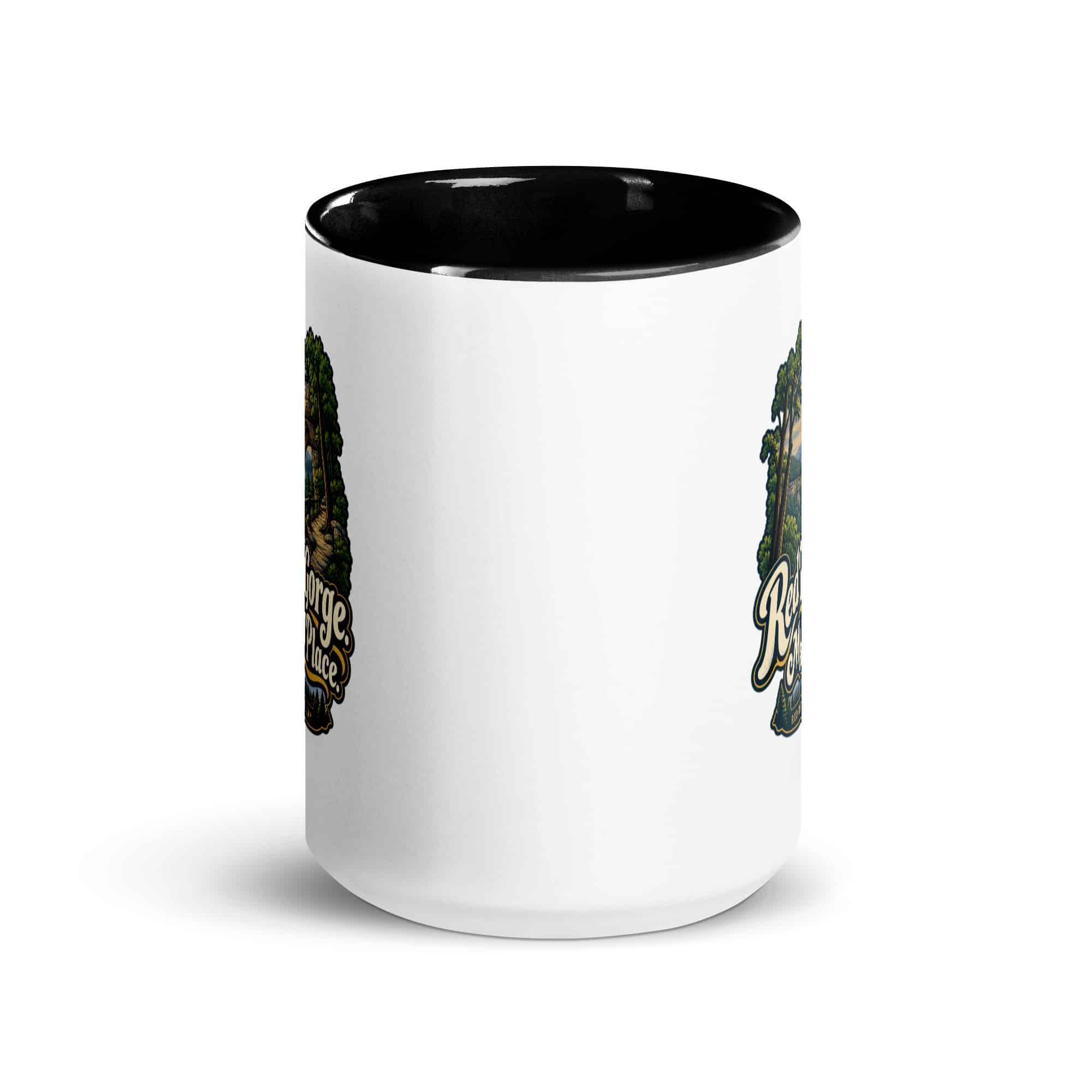 Red River Gorge Color Inside Coffee Mug: Red River Gorge. My Happy Place, Woodland Scenic Lettering