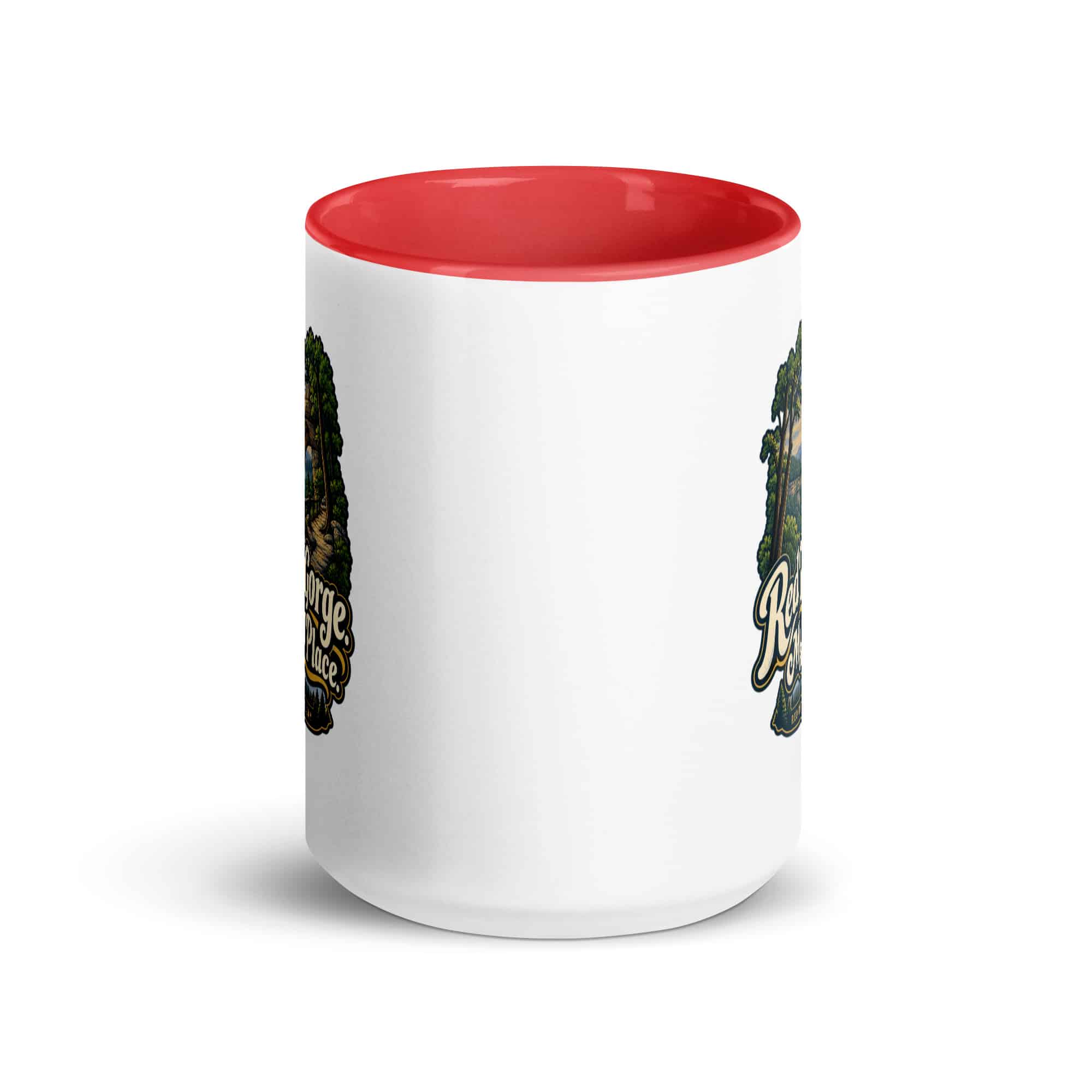 Red River Gorge Color Inside Coffee Mug: Red River Gorge. My Happy Place, Woodland Scenic Lettering