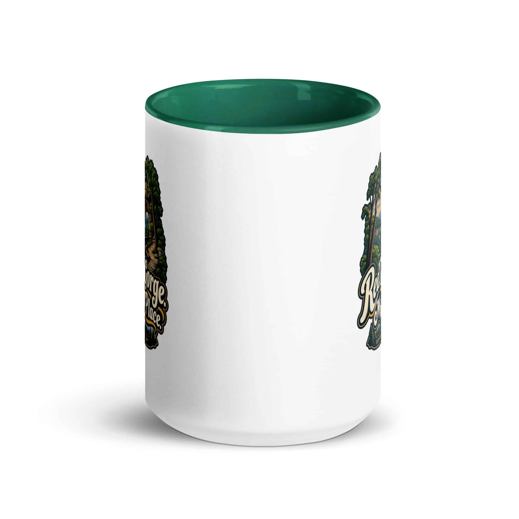 Red River Gorge Color Inside Coffee Mug: Red River Gorge. My Happy Place, Woodland Scenic Lettering