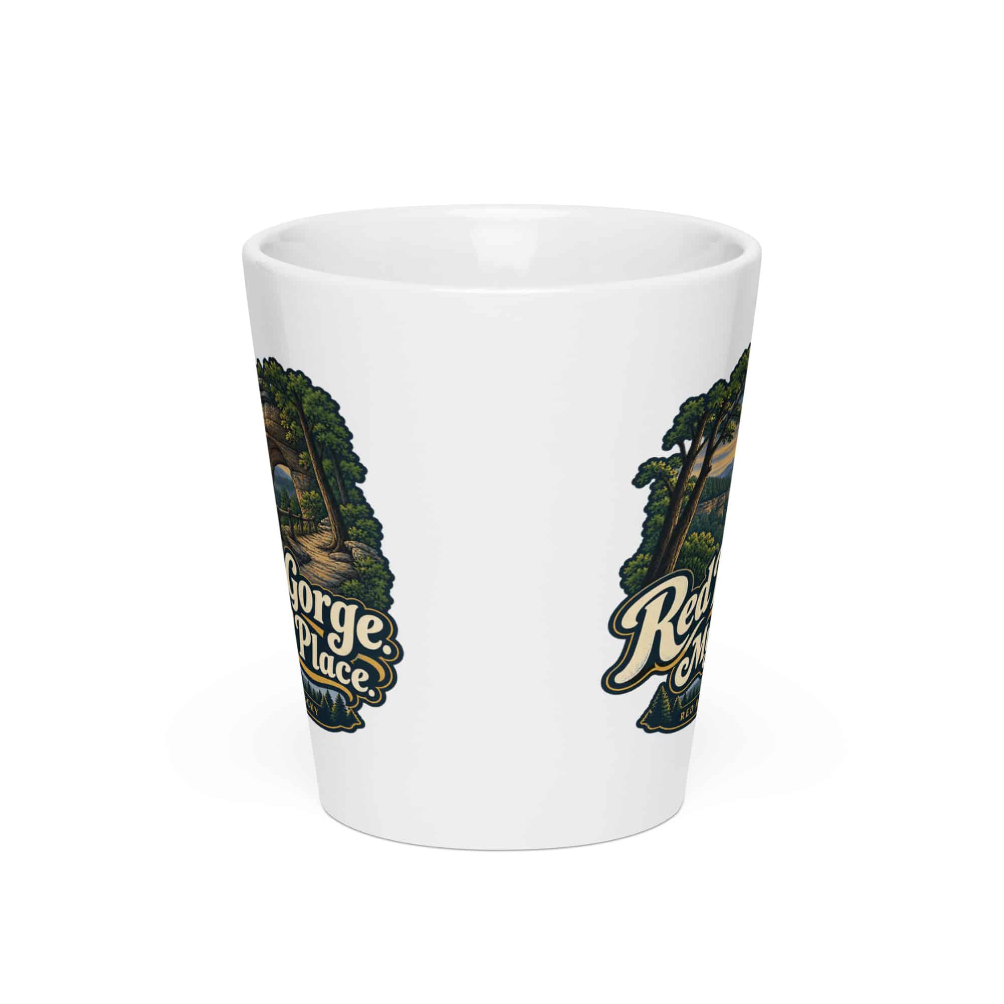 Red River Gorge Latte Mug: Red River Gorge. My Happy Place, Woodland Scenic Lettering