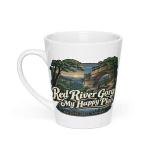 Red River Gorge Latte Mug: Red River Gorge. My Happy Place, Woodland Scenic Lettering - 12 oz - Main