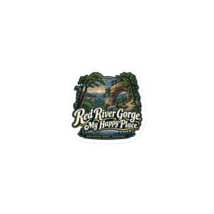 Red River Gorge Die-Cut Magnet: Red River Gorge. My Happy Place, Woodland Scenic Lettering - 3″×3″ - Main