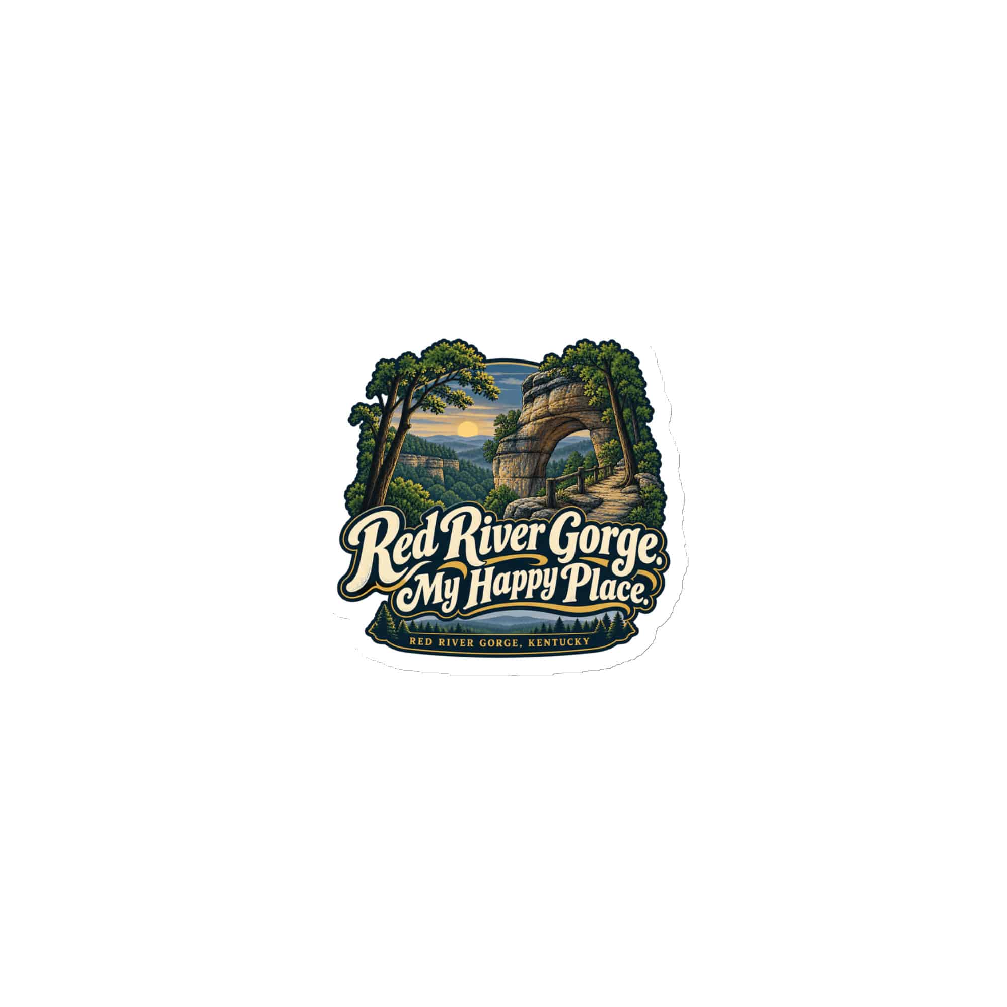 Red River Gorge Die-Cut Magnet: Red River Gorge. My Happy Place, Woodland Scenic Lettering