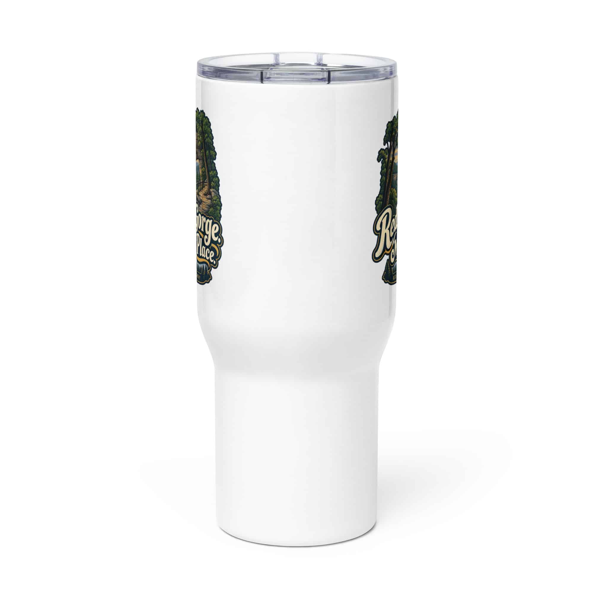 Red River Gorge Travel Mug: Red River Gorge. My Happy Place, Woodland Scenic Lettering