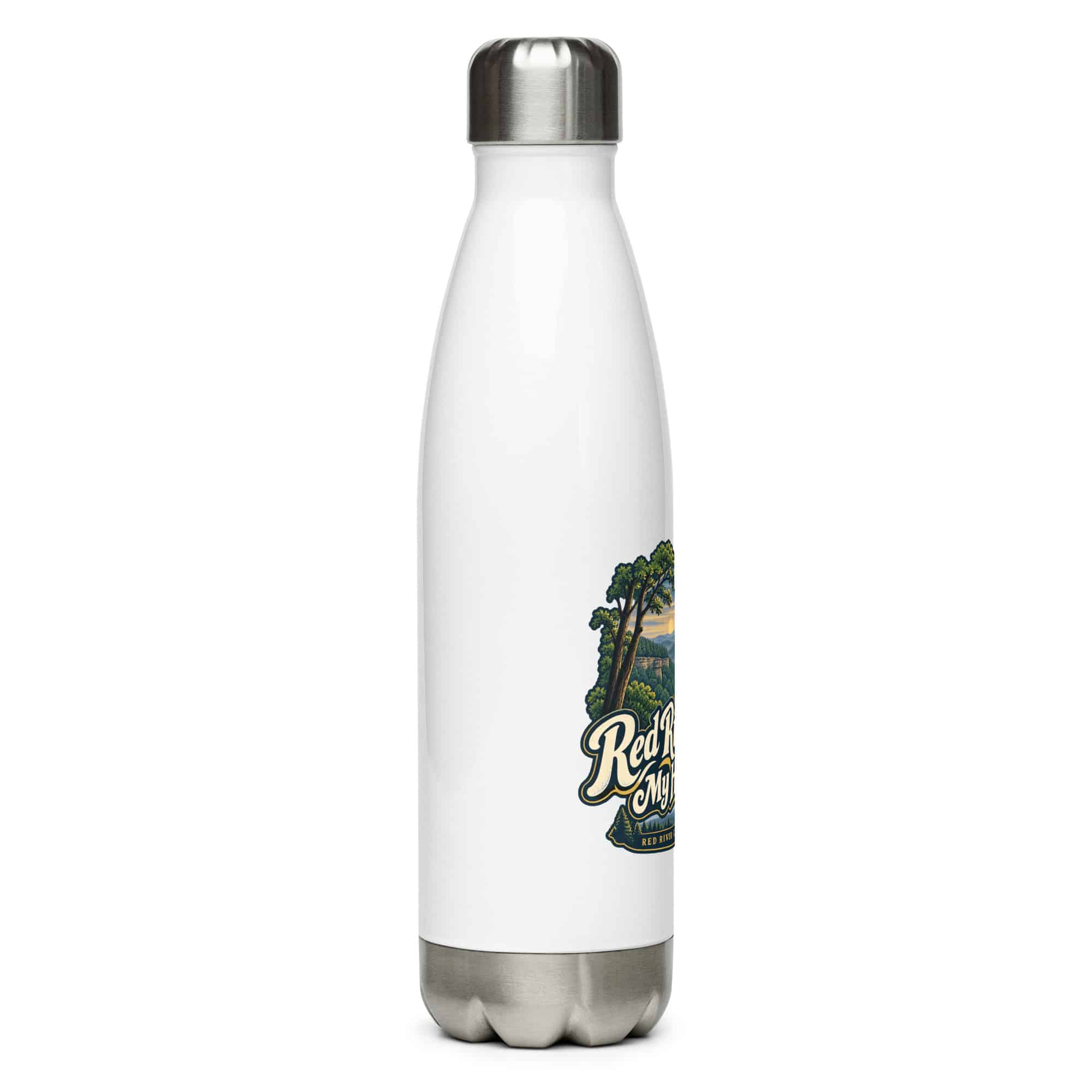 Red River Gorge Stainless Steel Water Bottle: Red River Gorge. My Happy Place, Woodland Scenic Lettering